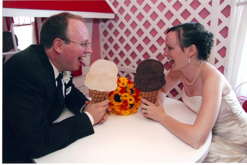Bride and Groom enjoying their day. photo by Natalie Crew Photography.